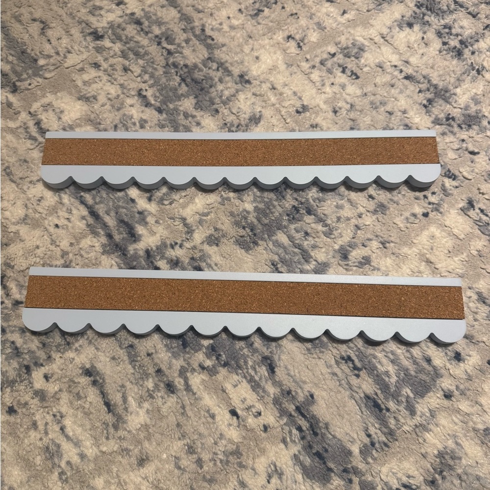 Light Blue Scallop Cork Board Strip Wall Decor